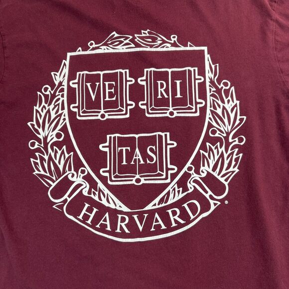 Original League Shirt Mens Small Red Harvard Crimson Vintage Wash Collegiate - Picture 4 of 7